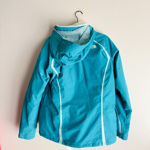 The North Face Blue + Green 3 in 1 HyVent Kira Jacket Large Snowboard Outdoor - Picture 15 of 16